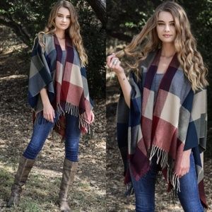 Tassel Check Ruanas